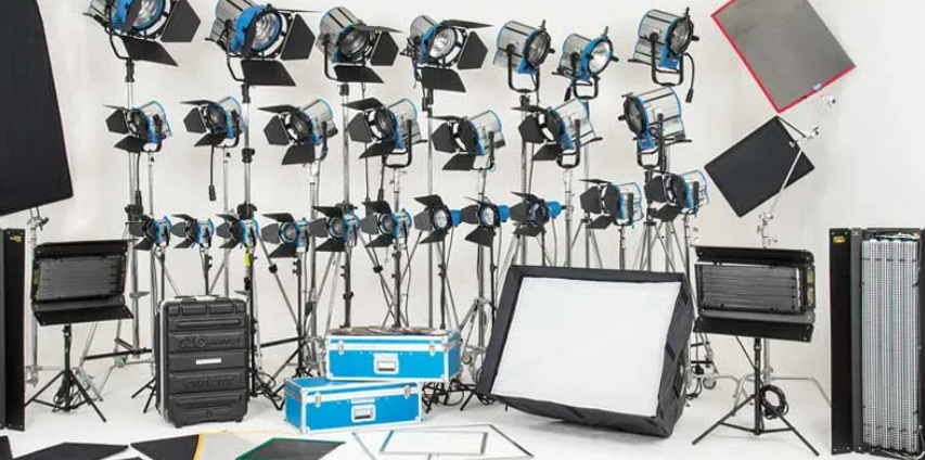 stacked equipment cases and cables ready for dispatch